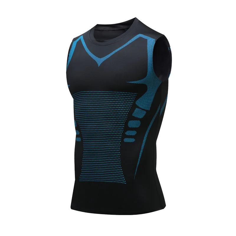 Débardeur de Compression pour hommes, chemise de gymnastique sans manches, impression à séchage rapi