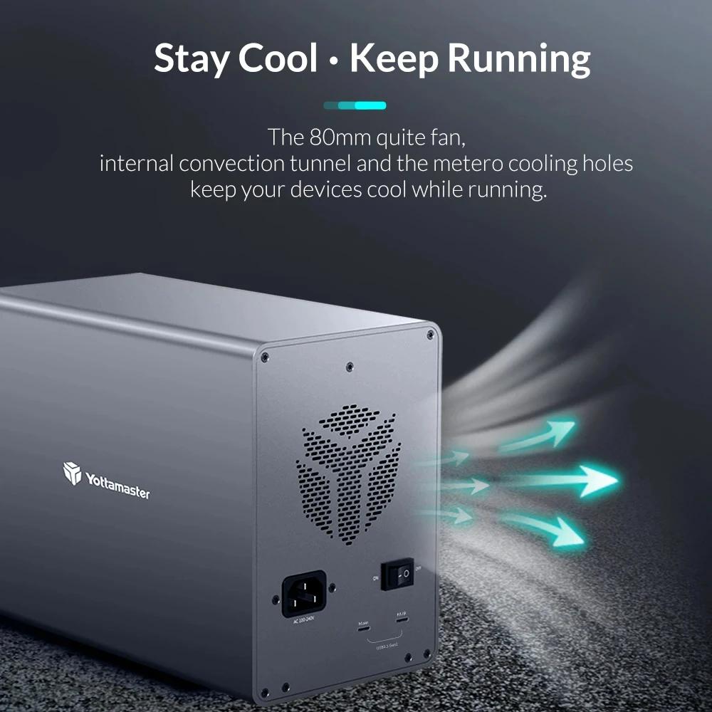 Boîtier de disque dur Yottamaster 5 baies USB3.1 (GEN2) type-c boîtier de disque dur externe prise e
