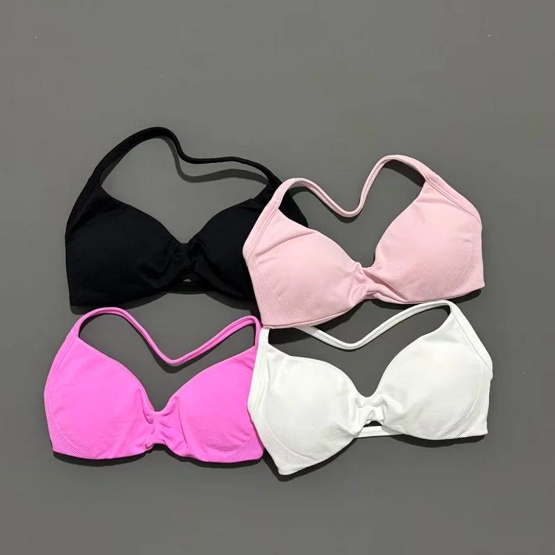 HISTELLO soutien-gorge à bretelles haut de sport femmes haut soutien mince sangle licou sport sans c