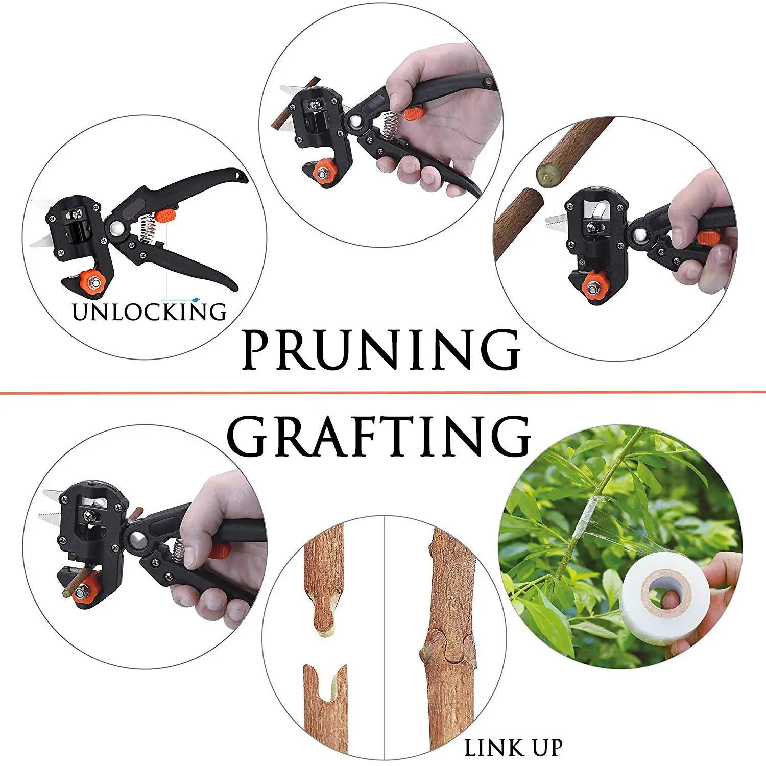 Kit d'outils de greffage de jardin 2 en 1, 2CM / 3CM, Film de greffage, ciseaux de greffage, branche