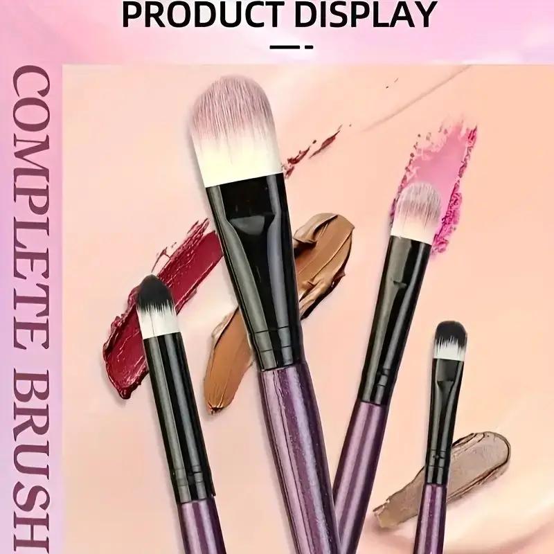 Ensemble de pinceaux de maquillage professionnels, poils synthétiques doux pour fond de teint, fard