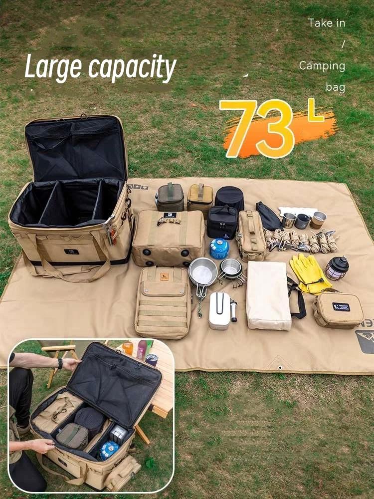 Sac de rangement pour équipement de camping extérieur, grande capacité, pliable, portable, réchaud,