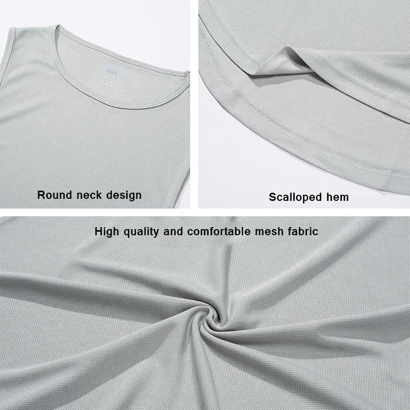Vêtements de fitness en maille à séchage rapide pour hommes, chemises de musculation, chemise de cou