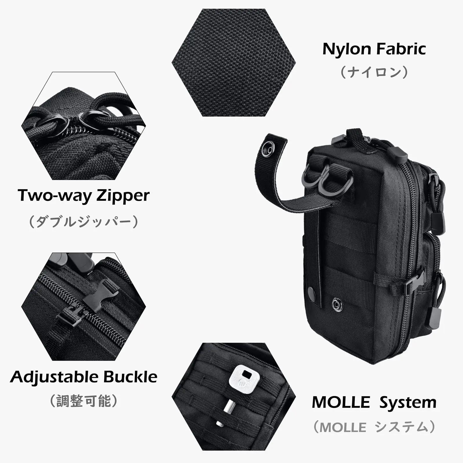 Pochette utilitaire tactique Molle, sac de taille pour outils de téléphone, sac médical EDC IFAK, Mi