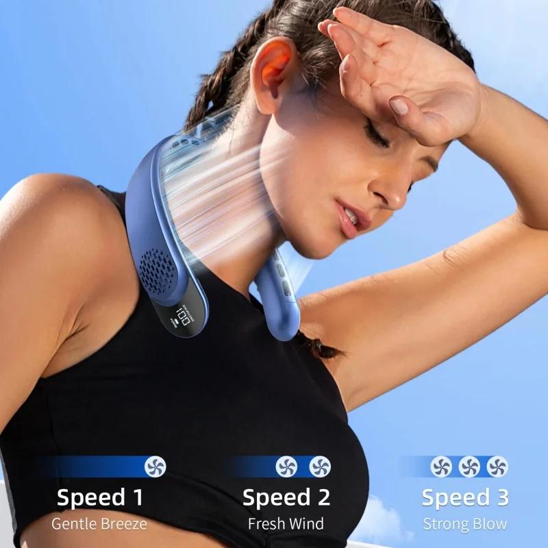 Ventilateur de Cou USB à Noyau Facades, Turbine au Design Sans Vanité, Facile à Contrôler et à Trans