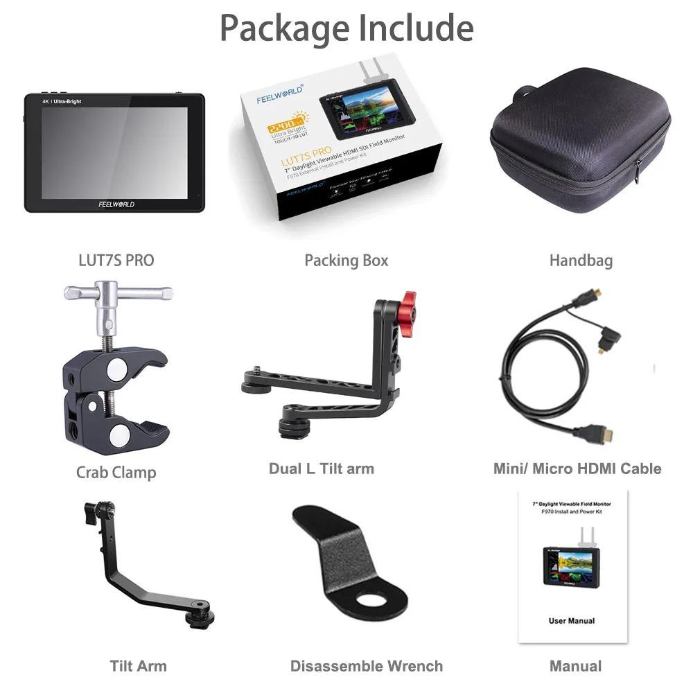 FEELWORLD – moniteur de champ LUT7S PRO pour caméra DSLR 7 pouces, 2200nits, écran tactile LUT 3D Ul