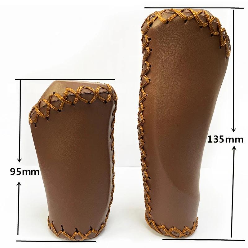 Guidon de vélo pliant calibre 22.2mm housse de guidon en cuir cousu couverture de poignée de vélo po