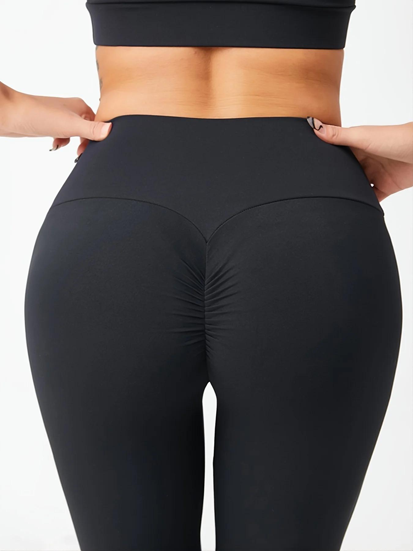 Pantalon de yoga femme taille haute - Micro-compression pour ventre et hanches, idéal running et fitness