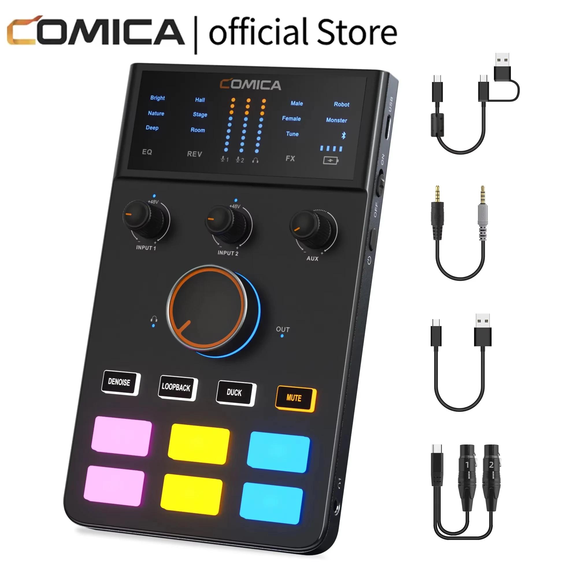 Interface audio COMICA ADCaster C1, connexion Bluetooth pour streaming/jeux/podcasting, carte son po