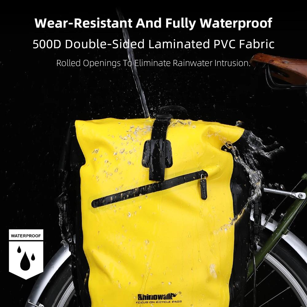 Sac vélo étanche rouge 27L Bal inowalk sacoche siège arrière voyage T1 transport