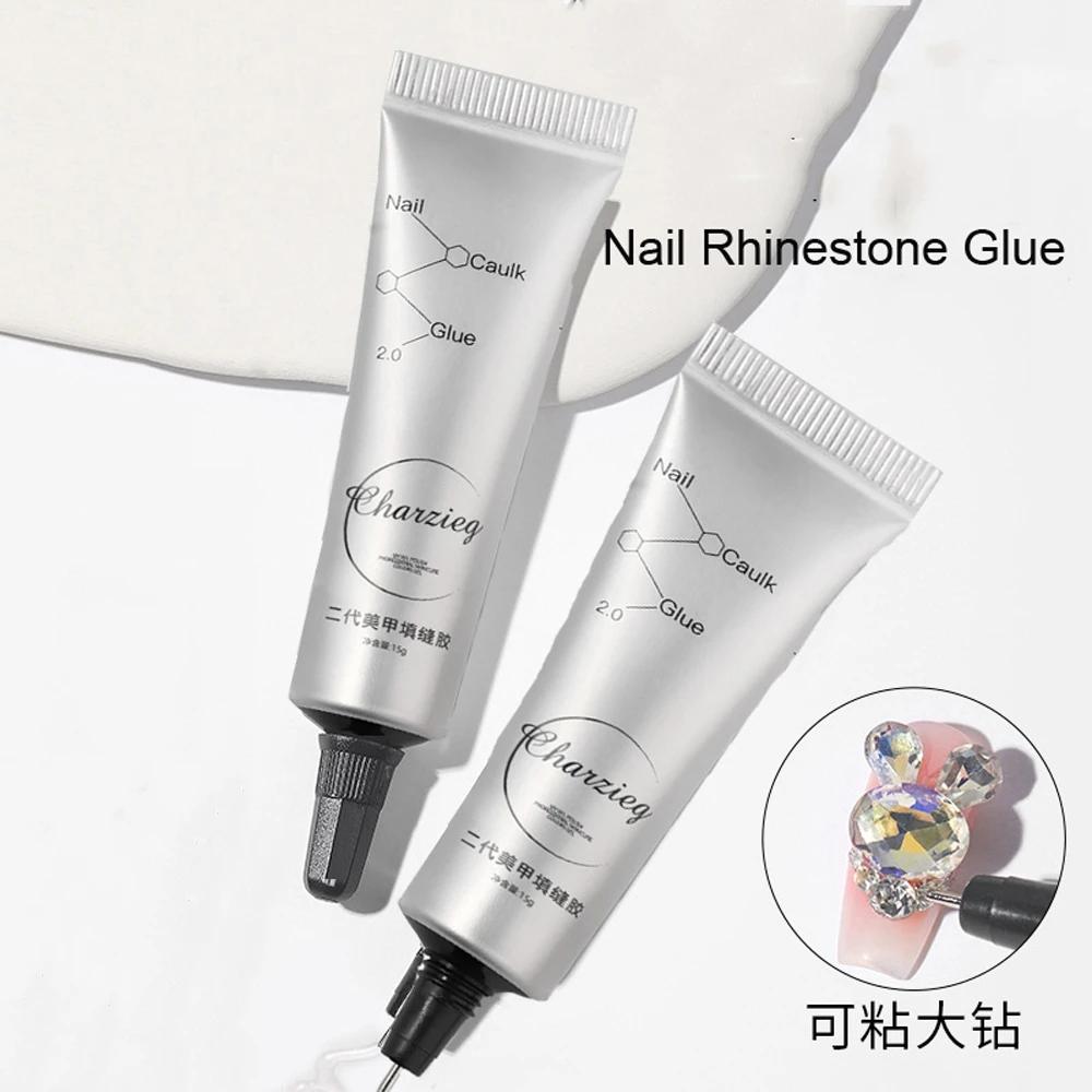15 g/boîte 5 en 1 strass colle Gel couleur transparente Nail Art Gel collant pour strass bijoux déco