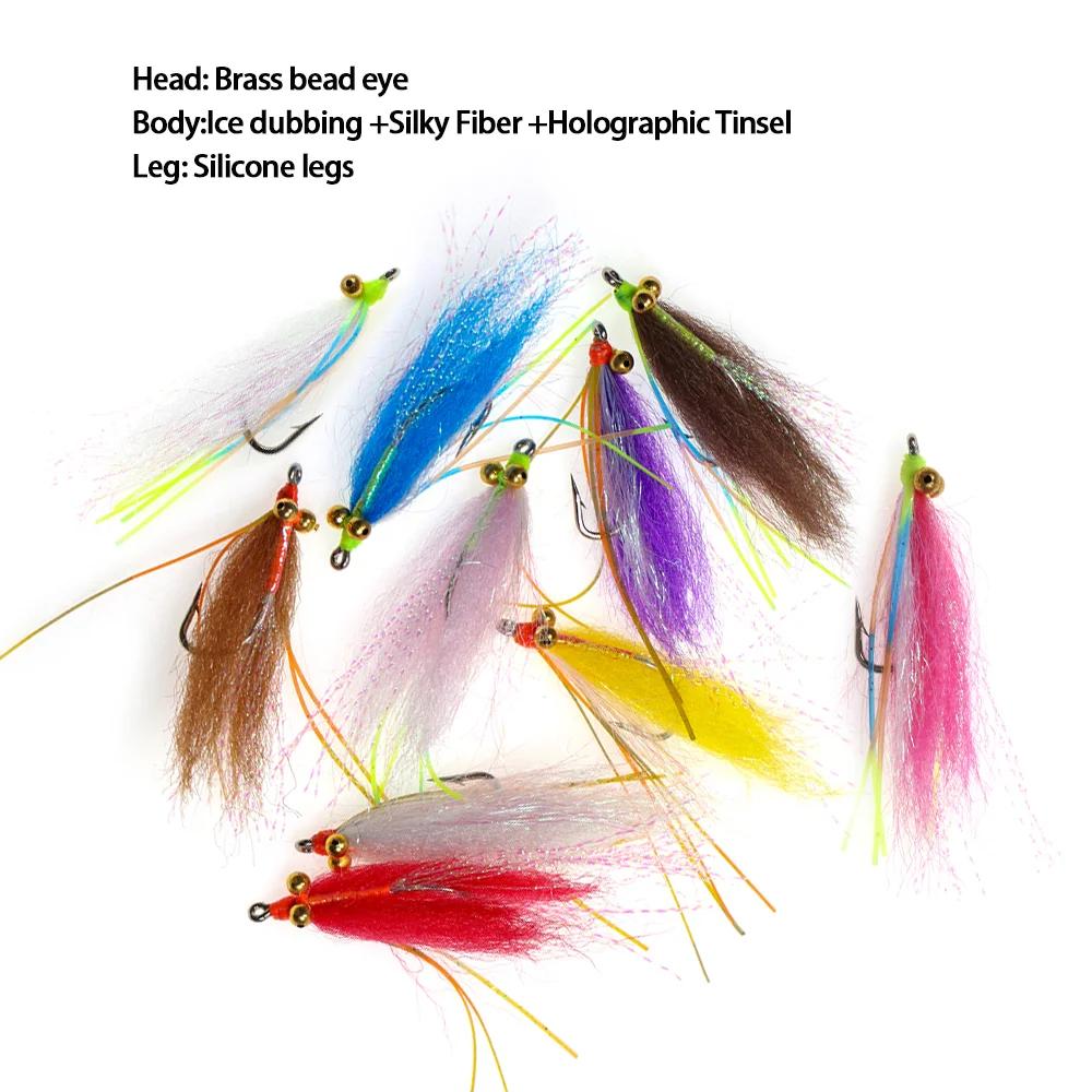 LIONRIVER fou Charlie mouche crochet en acier au carbone coulant rapide pêche mouches bar truite eau