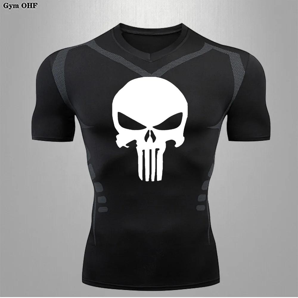 Économie de course à compression pour hommes, coupe sèche, fitness, gym, rashguard, football, entraî