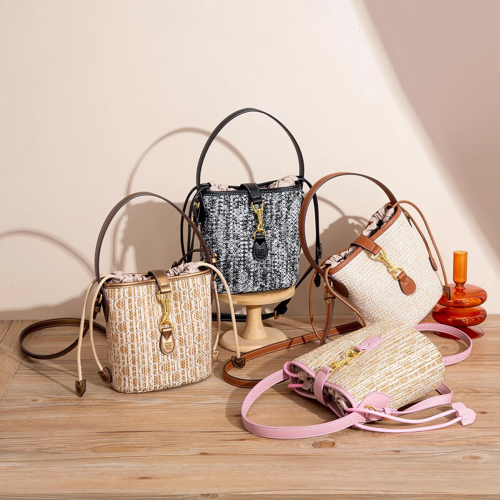 CHCH sac à bandoulière pour femme été nouveau PP herbe tissé sac à main sac de téléphone de vacances