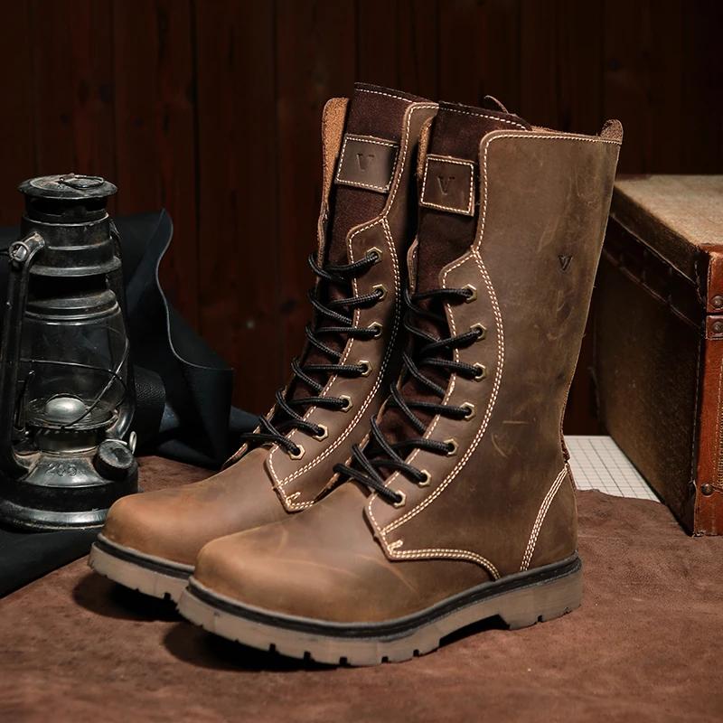 Bottes de randonnée cuir homme imperméables : pour moto, trekking et style gothique punk