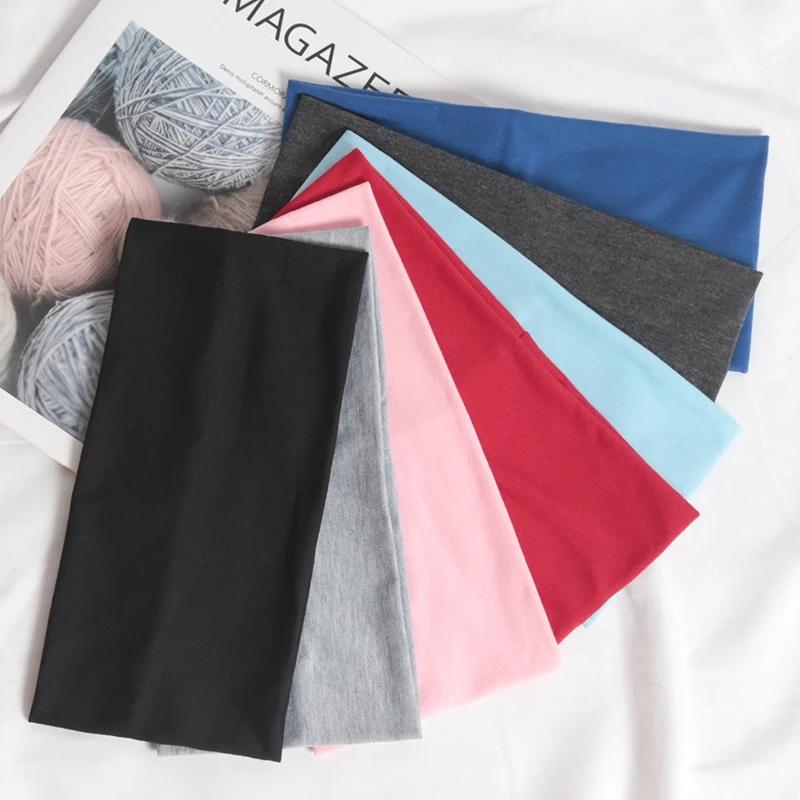 1PC large bandeau sport cyclisme lavage visage bandeaux doux Yoga tricoté bandeau pour femmes fille