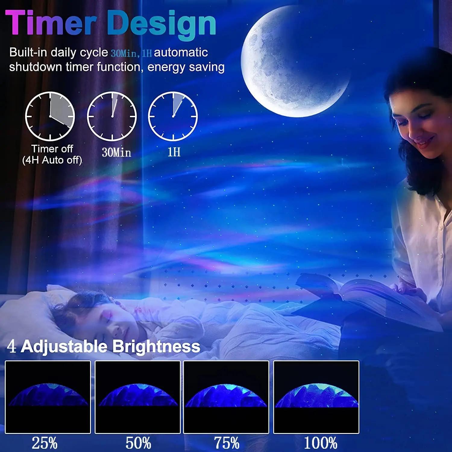 Nouveaux projecteurs Aurora galaxie étoile projecteur lumière du nord ciel étoilé lune lampe pour ch