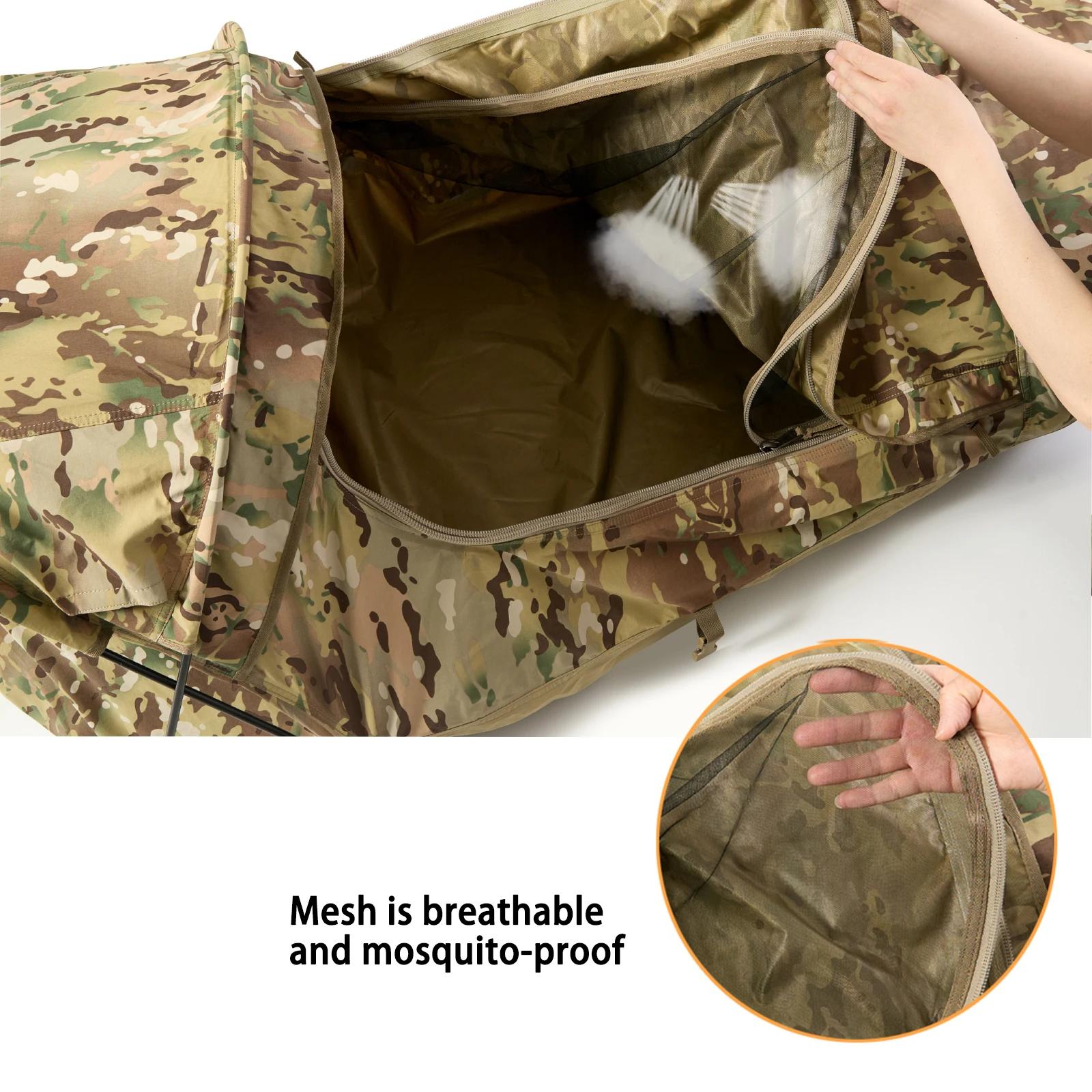 Tente militaire Hideaway Bivy légère et étanche, compacte, unipolaire, pour randonnée et randonnée
