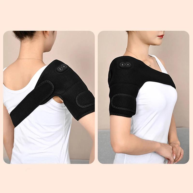 Orthèse d'épaule électrique USB, masseur de genou chauffant, Massage par Vibration, sangle de Suppor