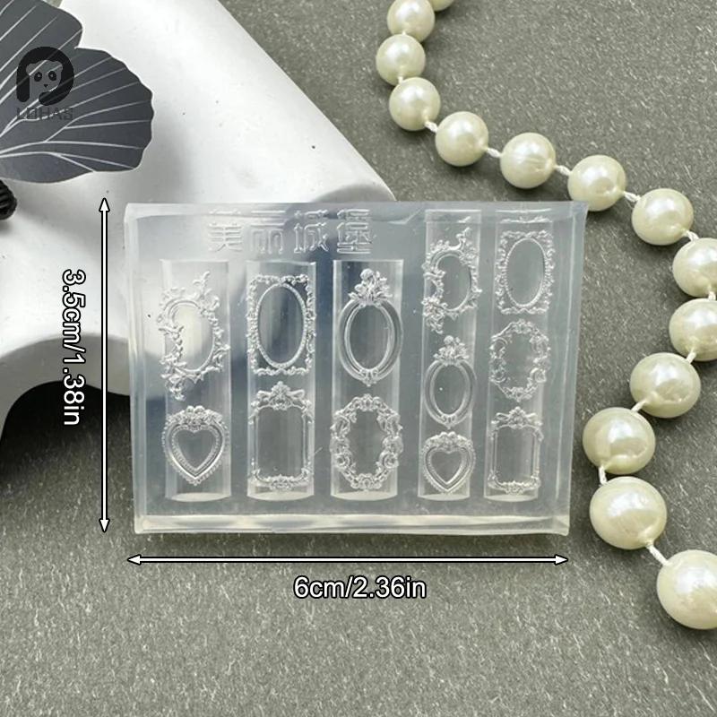 Moule à ongles en Silicone en forme de Mini cadre Photo, 1 pièce, estampage des ongles, bricolage, c