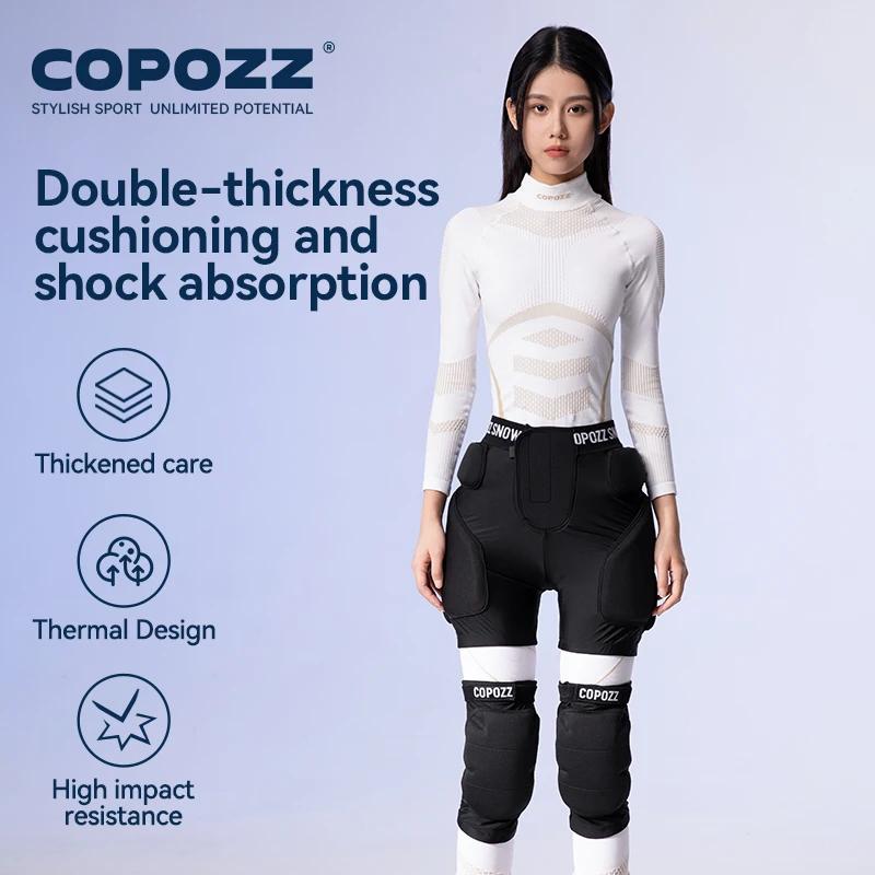 COPOZZ protection genouillères ski patinage - Short rembourré hanches S-XL sports d'hiver