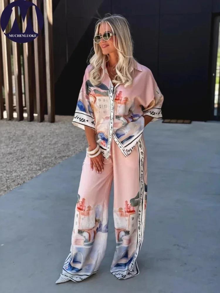 2 pièces ensemble pour femme été nouveau élégant imprimé demi manches chemise hauts costumes à la mo