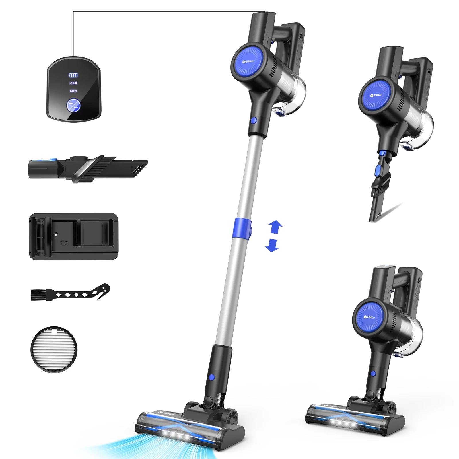 Aspirateur sans fil UMLO S500, aspirateur balai puissant de 25 km avec moteur sans balais, autonomie