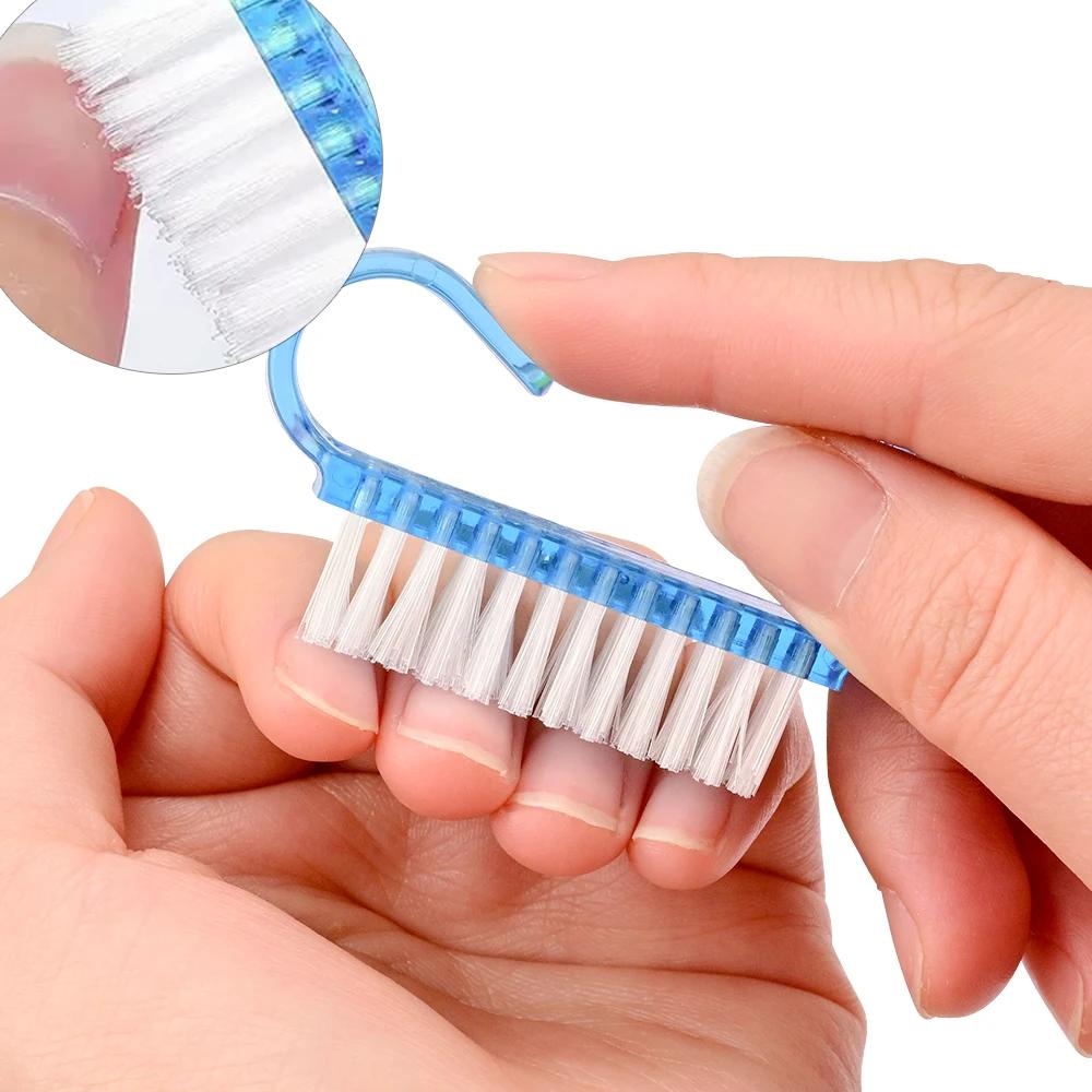 5/10 pièces nettoyeur dur corne brosses à ongles 5 couleurs Nail Art manucure pédicure enlever la po
