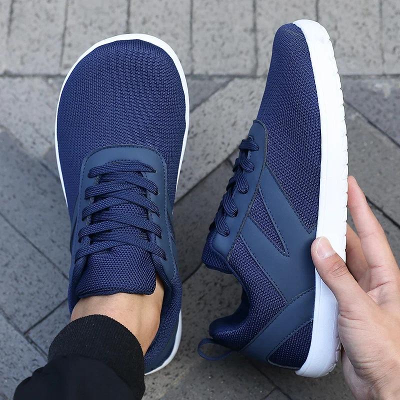 Chaussures pieds nus pour hommes avec semelle ample, bout large, chaussures de sport de marche, mode