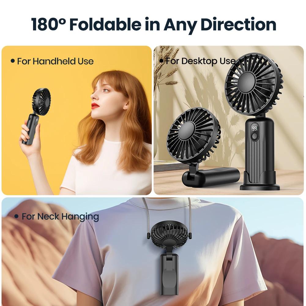 TOPK 5000 mah Mini ventilateur portable, ventilateur électrique de bureau USB, petit ventilateur per