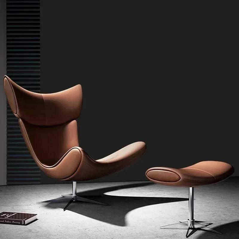 Chaises de Salon ergonomiques confortables, canapé nordique moderne en cuir, fauteuil inclinable de