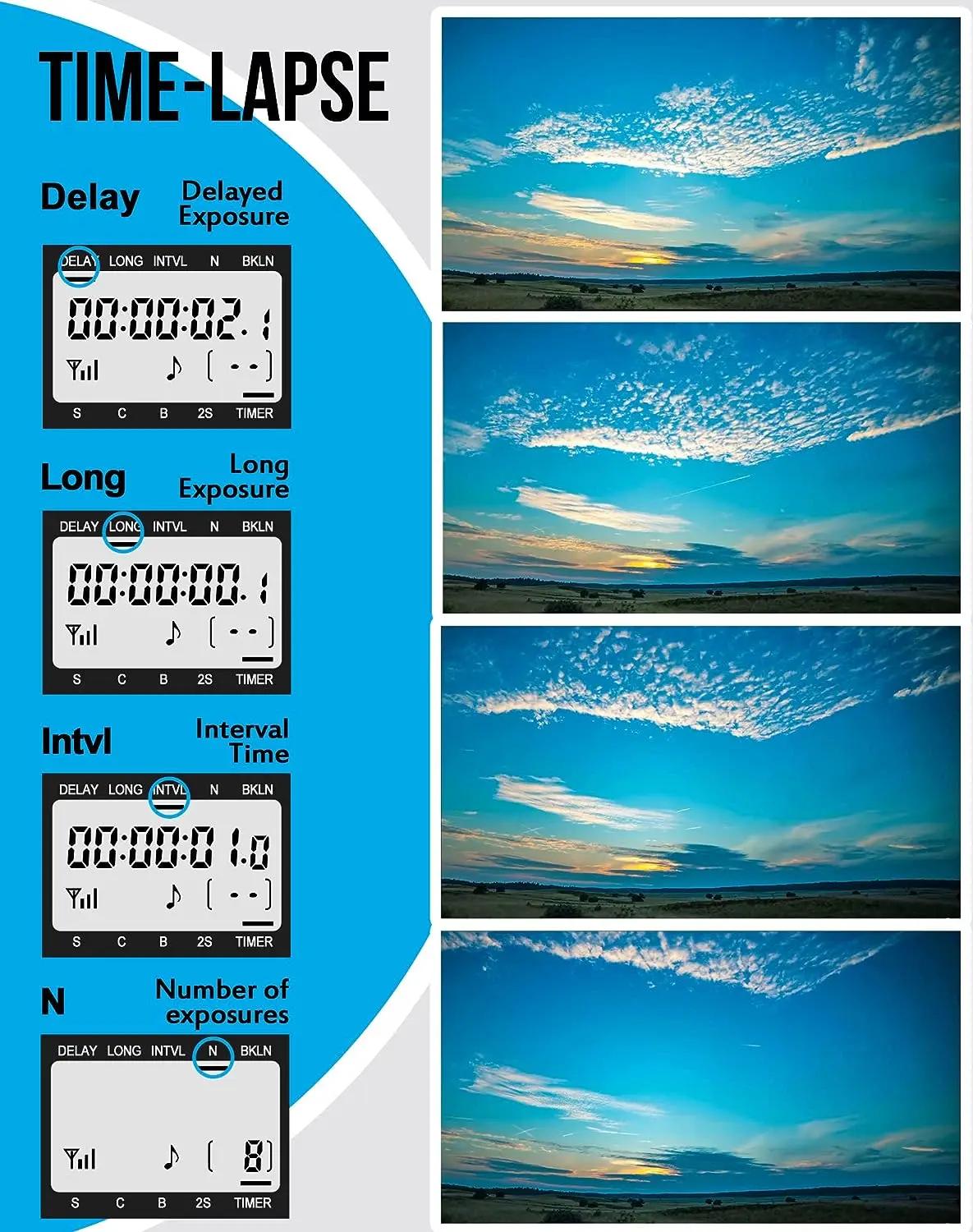 Sans Fil WTR-2 Caméra Minuterie Obturateur étiez ération Timelammar Intervalomètre Télécommande Pour