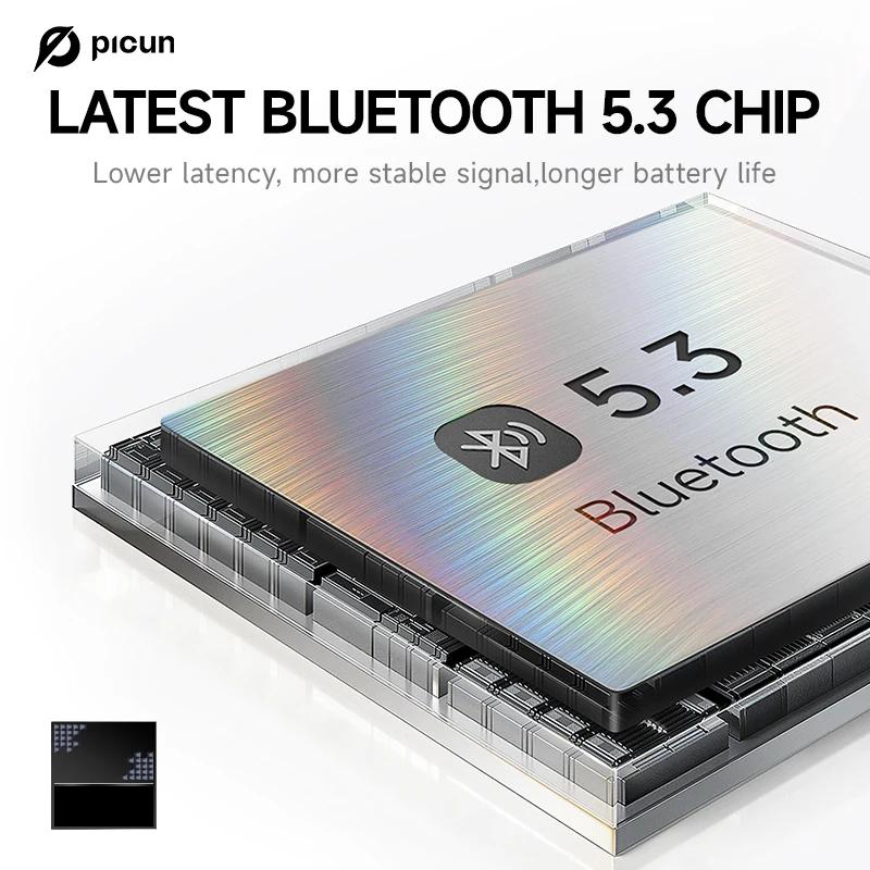 Picun B8 Bluetooth casque 120H Playtime casque sans fil Bluetooth 3EQ Mode faible latence appels mai