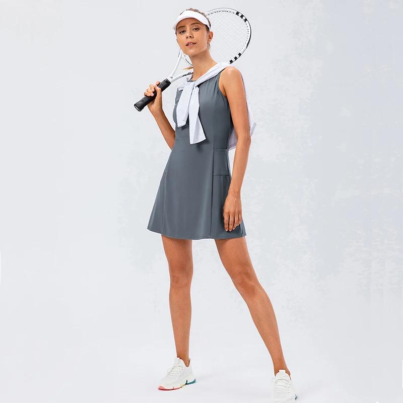 Robe de tennis avec short intégré pour femme ensemble sport fibrGolf avec poches pratique