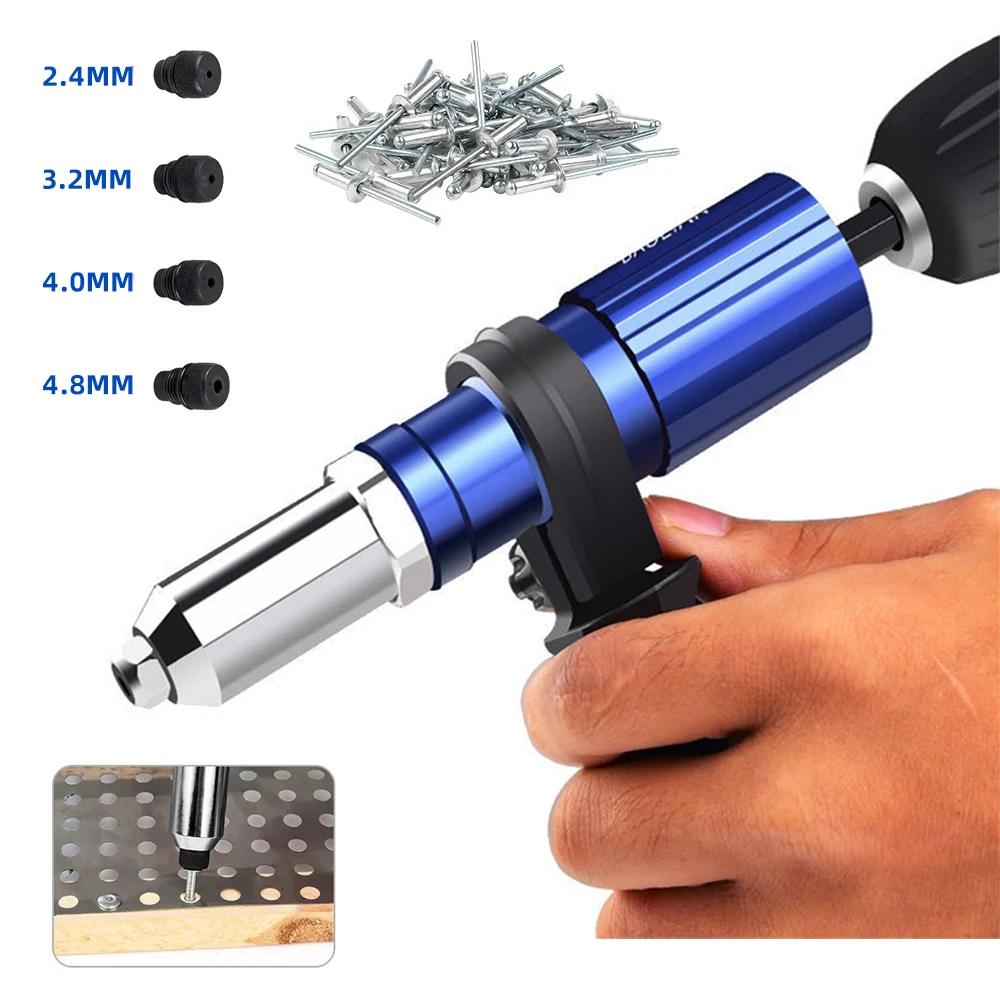 Pistolet à rivets électrique 2.4mm-4.8mm, adaptateur de perceuse à écrou à rivets, outil de rivetage