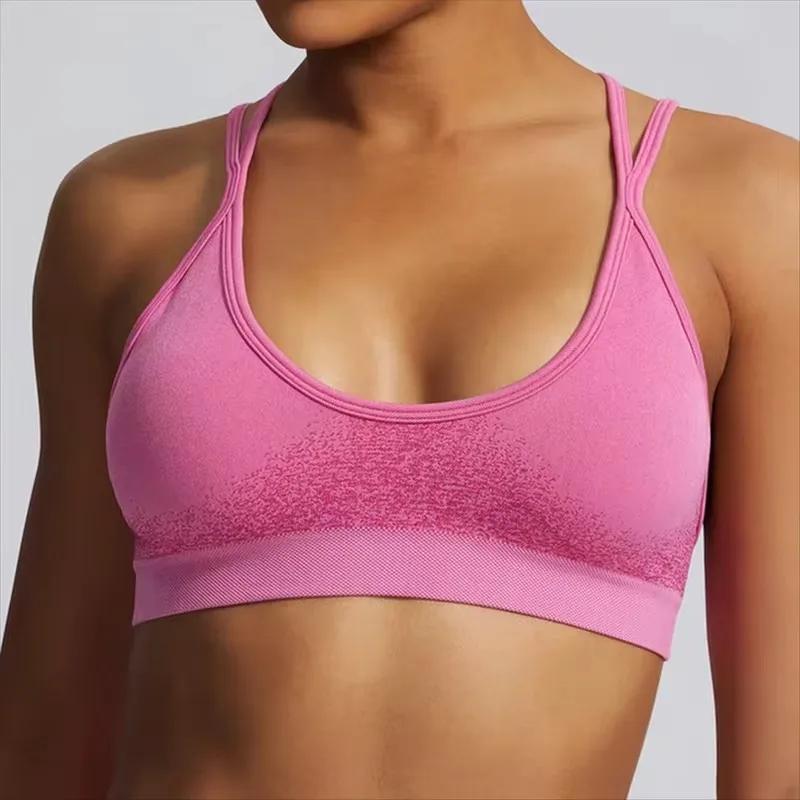 Soutien-gorge de sport Ignite femme rembourré dos croisé - Haut court sans couture yoga fitness gym course