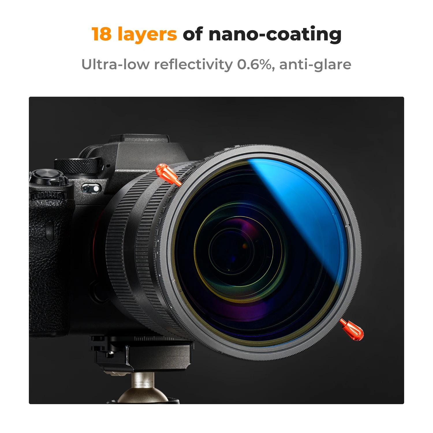 K & F Concept 67mm Variable ND2 ND32 CPL 2in1 filtre multifonction 77mm 82mm filtre série C 37-49mm