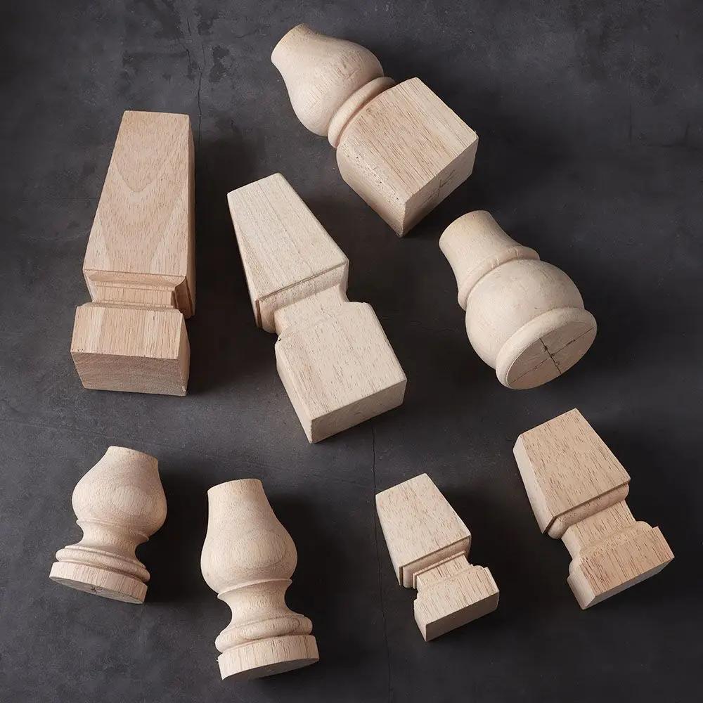 Pieds de meuble en bois naturel, pièces de remplacement pour haut-parleur, armoire, lit, table, boît