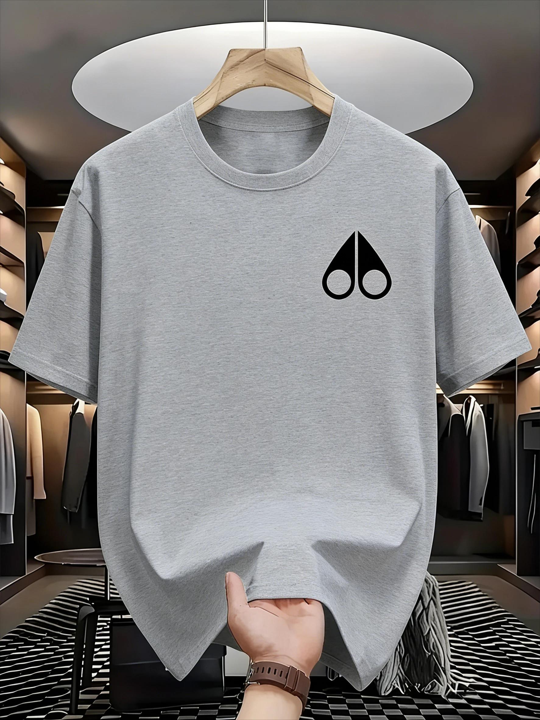 T-shirt de sport pour homme, coupe ample, manches courtes, en pur coton, pour un usage décontracté.