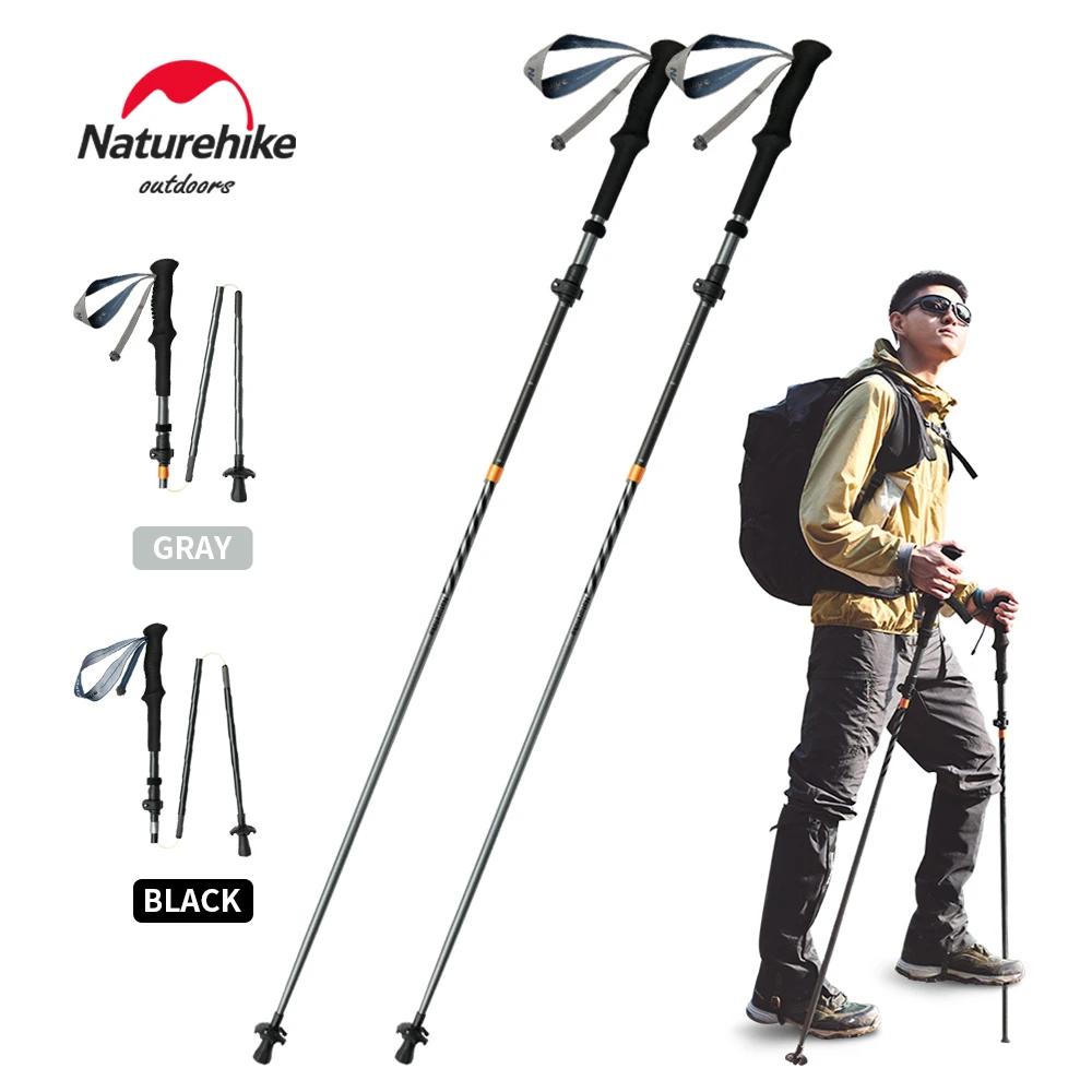 Naturehike bâtons de Trekking en Fiber de carbone 5 Sections bâtons d'escalade pliants portables ran