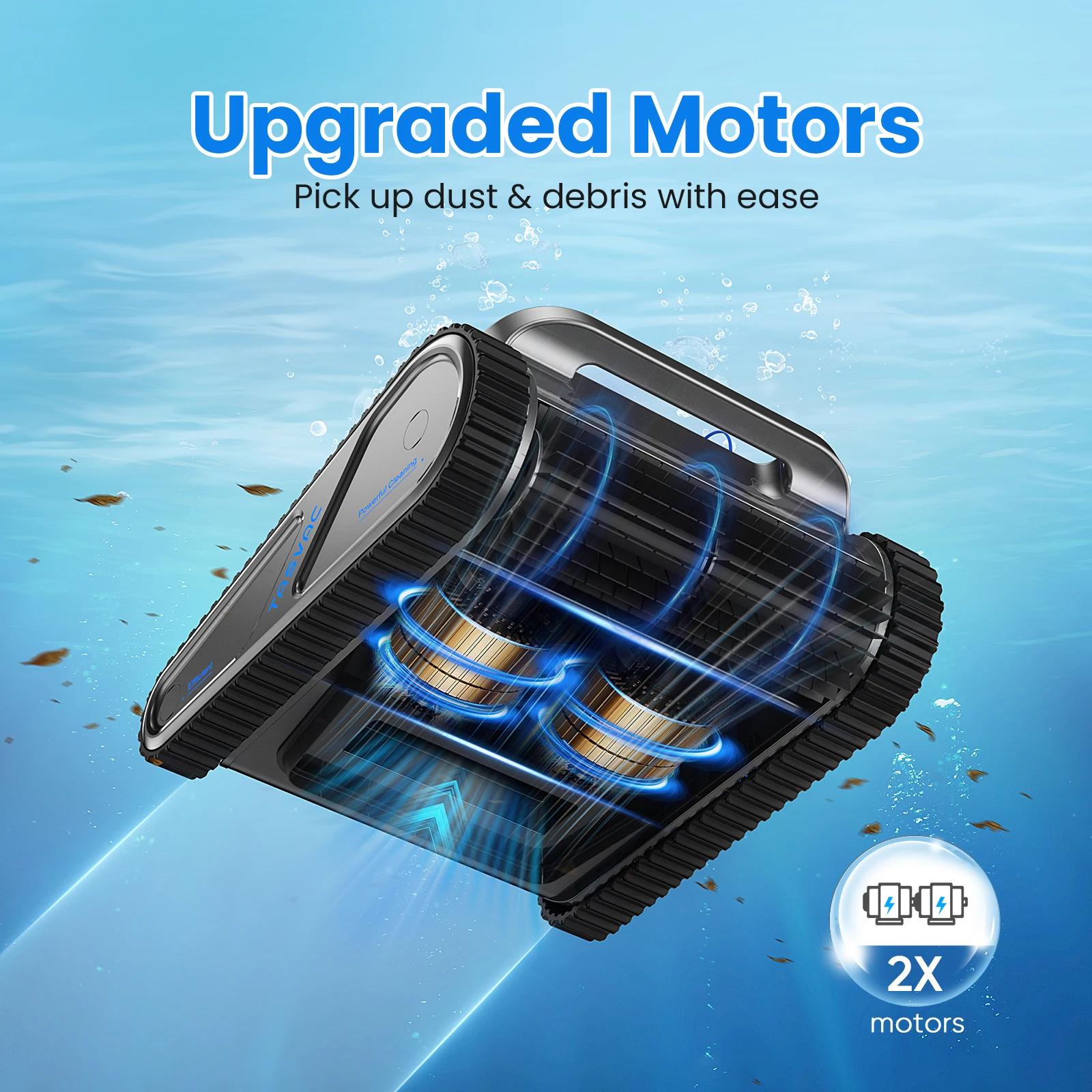 Robot nettoyeur de piscine sans fil, aspirateur de piscine pour piscines enterrées avec 4 moteurs, l