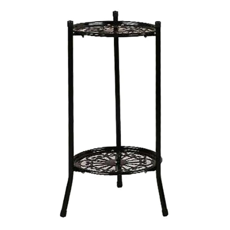 Étagère de support de plante en métal élégant à deux couches, porte-plante en pot, supports de pot d