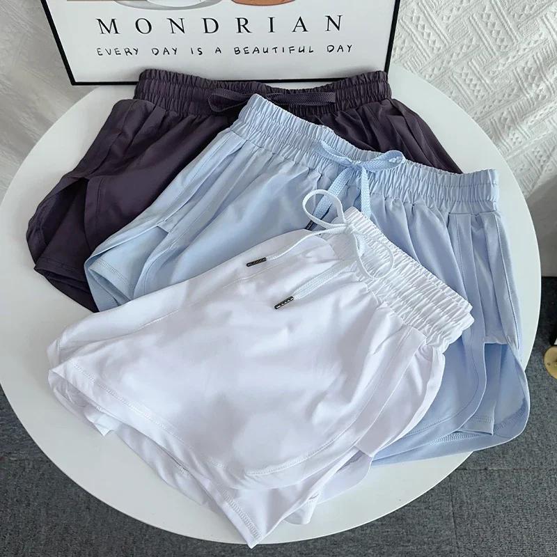 Short de sport de Yoga pour femmes, taille haute, Double couche, séchage rapide, respirant, athlétiq