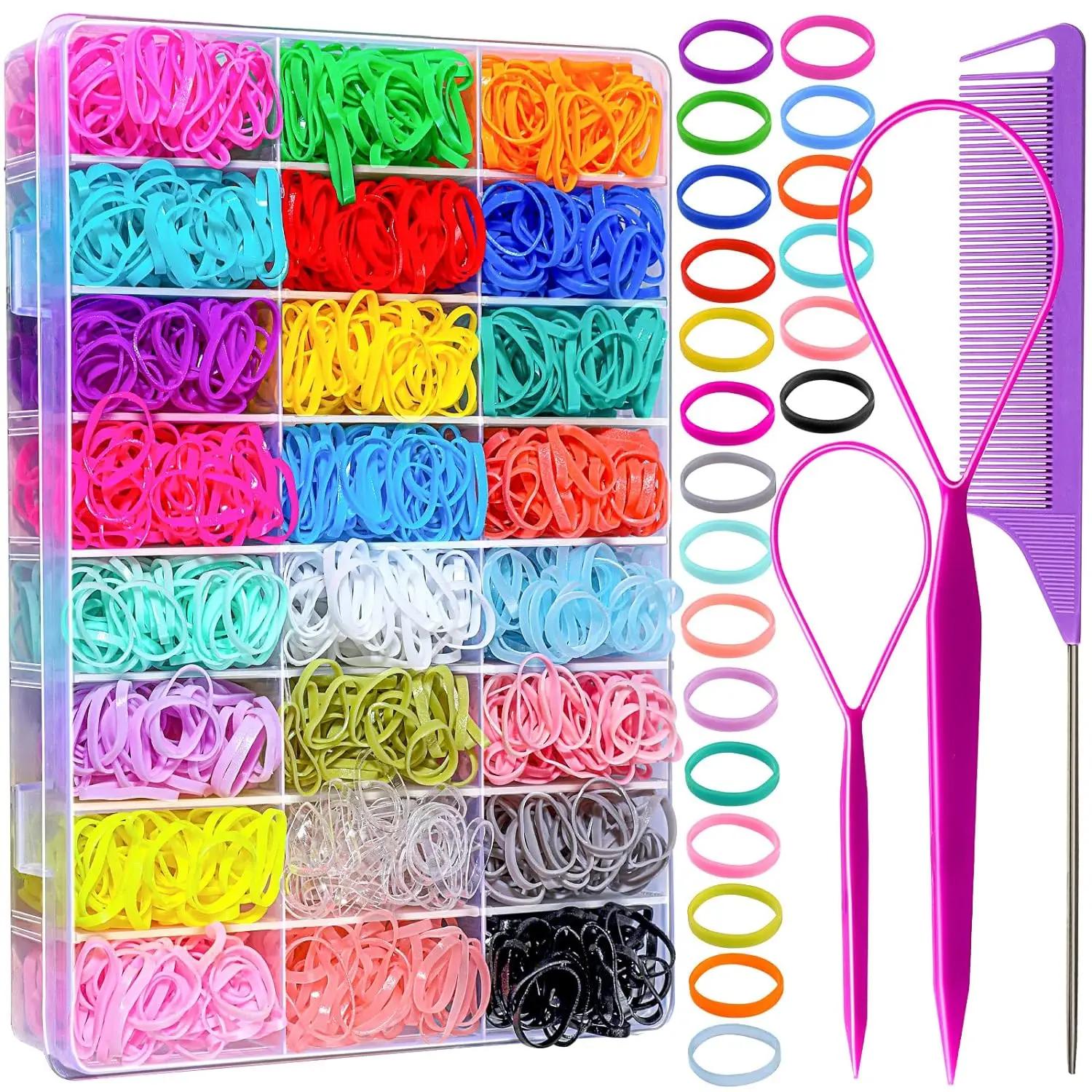 Bandes de cheveux élastiques 24 couleurs, Mini bandes de caoutchouc pour cheveux, petits attaches de
