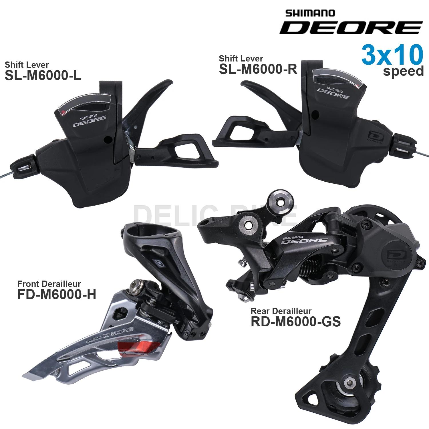 Groupe Shimano Deore M6000 3x10 vitesses avec manette SL-M6000, dérailleur avant FD-M6000, dérailleu