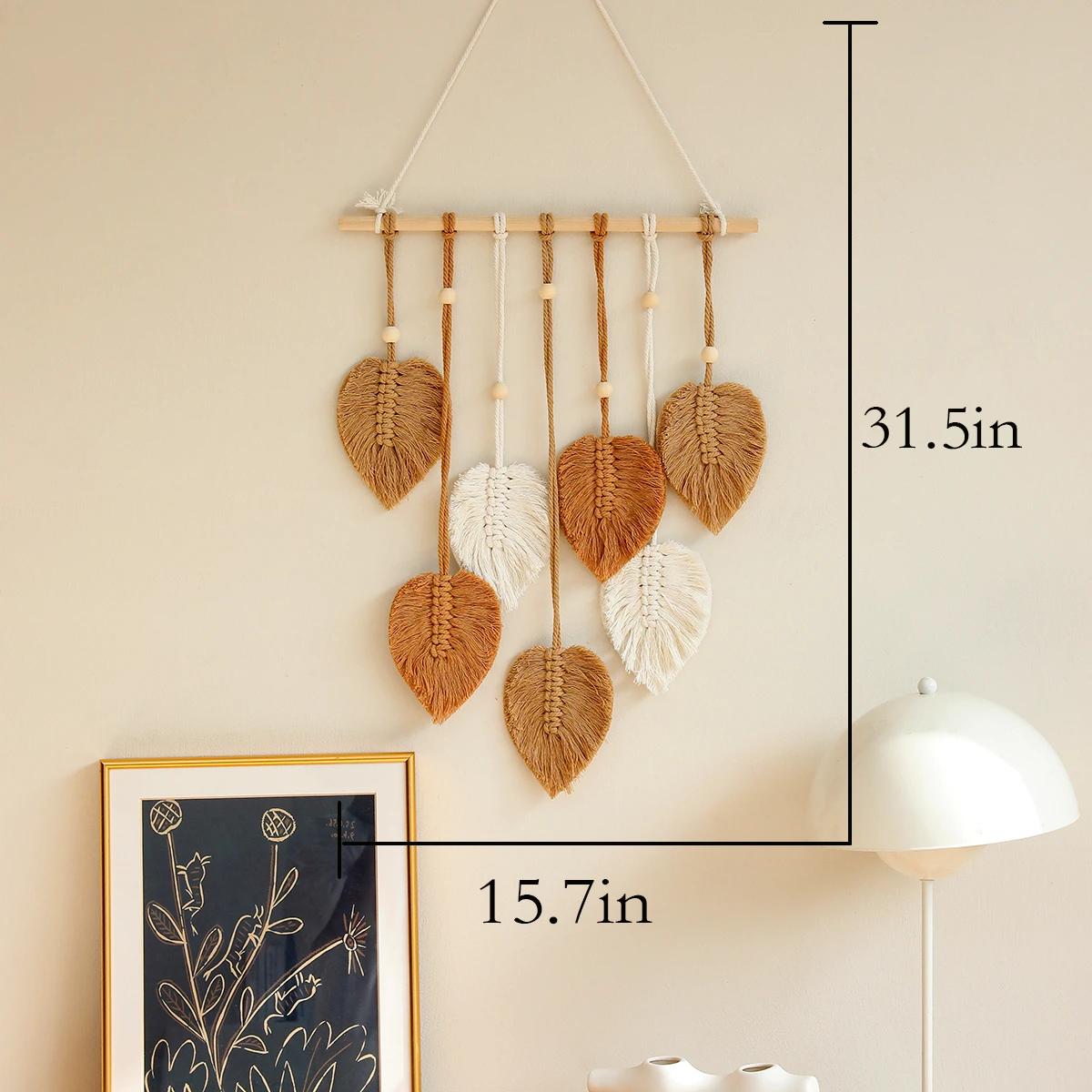 Lot de tentures bohémiennes tissées à la main, 2 pièces, décorations murales pour chambre à coucher,
