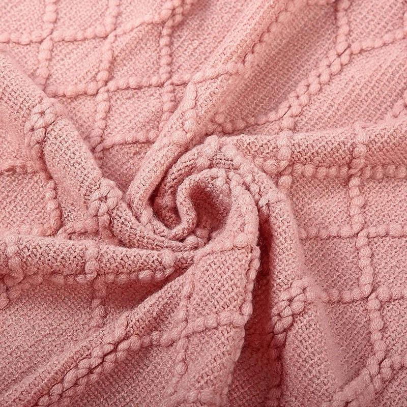 Couvertures tricotées nordiques avec glands, kaki crème gris, couvertures Vintage de luxe pour lit,