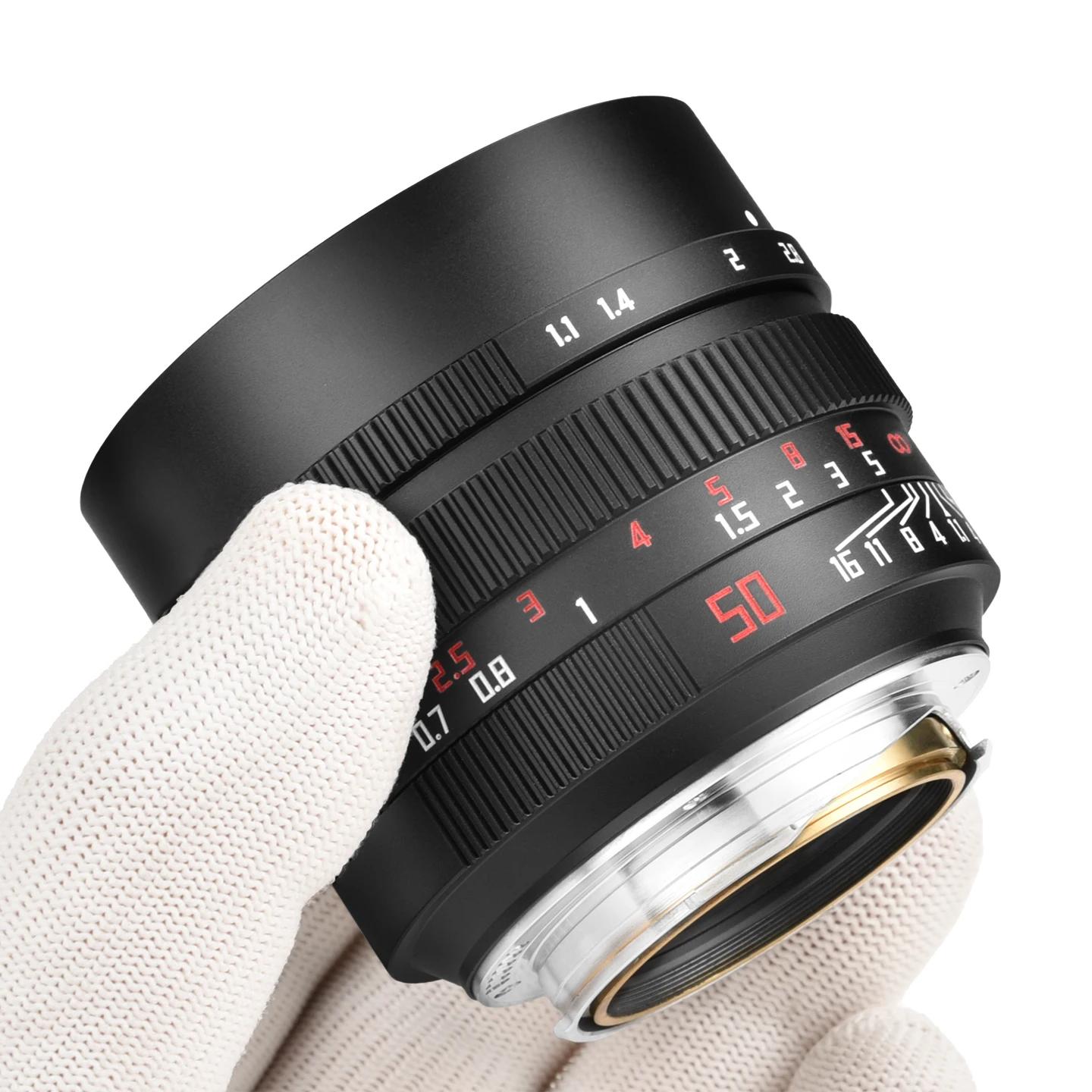 VLOGMAGIC Objectif à grande ouverture 50 mm F/1.1 à mise au point manuelle, monture Leica M / L, mis