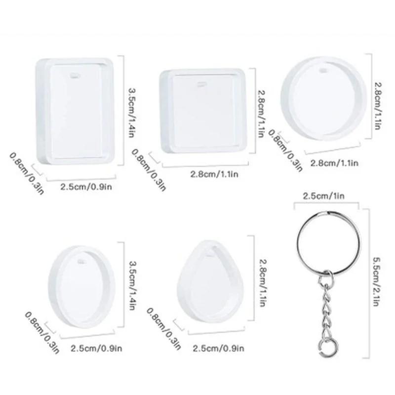 Kit de moules en Silicone pour pendentif porte-clés, bricolage, avec porte-clés, artisanat d'art, ou