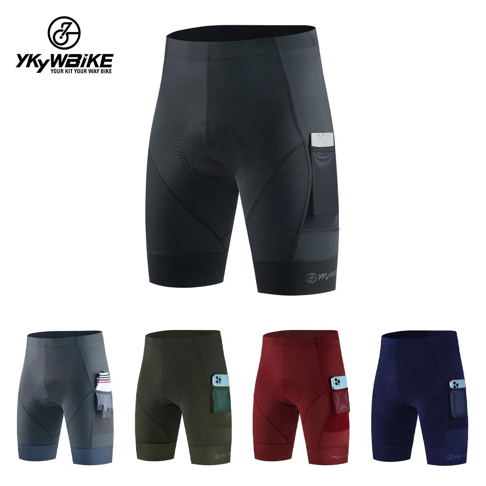 Short de vélo homme rembourré YKYWBIKE : pantalon cyclisme route confortable avec poches coupe ajustée